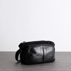 Womens Nylon Leather Small Shoulder Purse Womens Black Nylon Crossbody Purse Nylon Work Shoulder Purse for Ladies