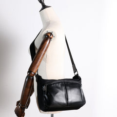 Womens Nylon Leather Small Shoulder Purse Womens Black Nylon Crossbody Purse Nylon Work Shoulder Purse for Ladies