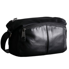 Womens Nylon Leather Small Shoulder Purse Womens Black Nylon Crossbody Purse Nylon Work Shoulder Purse for Ladies