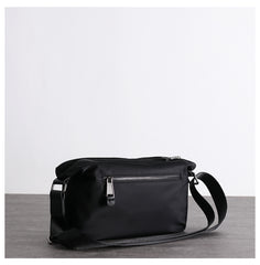 Womens Nylon Leather Small Shoulder Purse Womens Black Nylon Crossbody Purse Nylon Work Shoulder Purse for Ladies