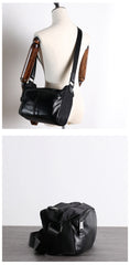 Womens Nylon Leather Small Shoulder Purse Womens Black Nylon Crossbody Purse Nylon Work Shoulder Purse for Ladies
