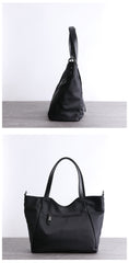 Womens Nylon Leather Tote Womens Black Nylon Totes Purse Nylon Tote Purse for Ladies