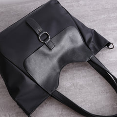 Womens Nylon Leather Tote Womens Black Nylon Totes Purse Nylon Tote Purse for Ladies