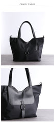 Womens Nylon Leather Tote Womens Black Nylon Totes Purse Nylon Tote Purse for Ladies