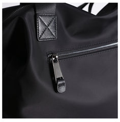 Womens Nylon Leather Work Handbags Mens Black Nylon 14'' Laptop Shoulder Purse for Ladies