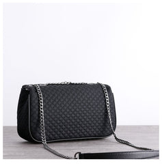 Womens Nylon Mini Shoulder Purse Womens Black Diamond Nylon Chain Shoulder Purse Nylon Chain Purse for Ladies