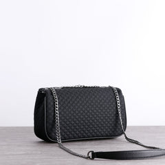 Womens Nylon Mini Shoulder Purse Womens Black Diamond Nylon Chain Shoulder Purse Nylon Chain Purse for Ladies