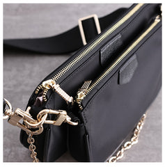 Womens Nylon Mini Shoulder Purse Womens Black Nylon Chain Shoulder Purse Nylon Chain Purse for Ladies