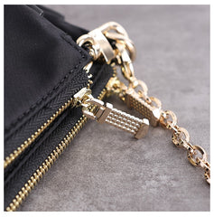 Womens Nylon Mini Shoulder Purse Womens Black Nylon Chain Shoulder Purse Nylon Chain Purse for Ladies