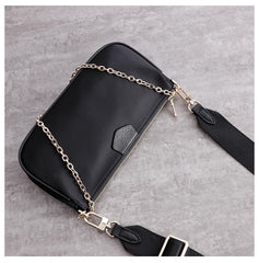 Womens Nylon Mini Shoulder Purse Womens Black Nylon Chain Shoulder Purse Nylon Chain Purse for Ladies