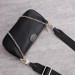 Womens Nylon Mini Shoulder Purse Womens Black Nylon Chain Shoulder Purse Nylon Chain Purse for Ladies