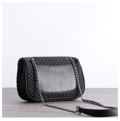 Womens Nylon Shoulder Purses Womens Black Diamond Nylon Chain Shoulder Purse Nylon Chain Purse for Ladies
