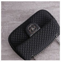 Womens Nylon Shoulder Purses Womens Black Diamond Nylon Chain Shoulder Purse Nylon Chain Purse for Ladies