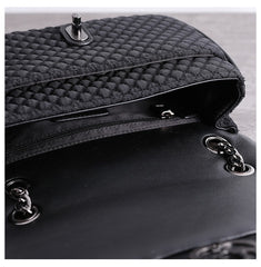 Womens Nylon Shoulder Purses Womens Black Diamond Nylon Chain Shoulder Purse Nylon Chain Purse for Ladies