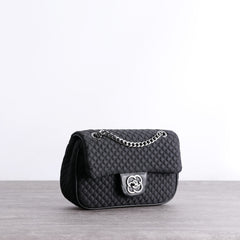 Womens Nylon Shoulder Purses Womens Black Diamond Nylon Chain Shoulder Purse Nylon Chain Purse for Ladies
