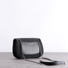 Womens Nylon Shoulder Purses Womens Black Diamond Nylon Chain Shoulder Purse Nylon Chain Purse for Ladies