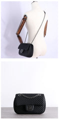 Womens Nylon Shoulder Purses Womens Black Diamond Nylon Chain Shoulder Purse Nylon Chain Purse for Ladies