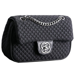 Womens Nylon Shoulder Purses Womens Black Diamond Nylon Chain Shoulder Purse Nylon Chain Purse for Ladies