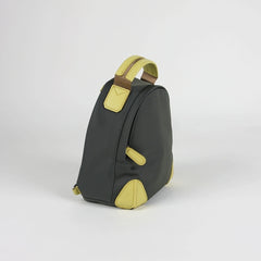 Womens Nylon Small Backpack Purse Gray&Yellow Convertible Crossbody Bag Nylon Backpack Shoulder Bag for Ladies