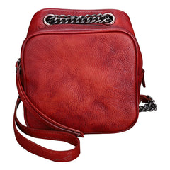 Womens Black Gray Leather Cube Small Side Bag Mini Shoulder Bag Best Square Crossbody Purse for Ladies
