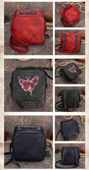 Womens Brown Leather Cube Small Side Bag Mini Shoulder Bag Best Square Crossbody Purse for Ladies