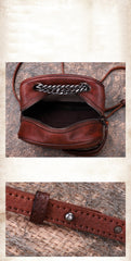 Womens Red Leather Cube Small Side Bag Mini Shoulder Bag Best Square Crossbody Purse for Ladies