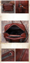 Womens Black Gray Leather Cube Small Side Bag Mini Shoulder Bag Best Square Crossbody Purse for Ladies