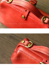 Womens Red Leather Doctor Handbag Purses Classic Handmade Red Doctor Crossbody Purse for Women