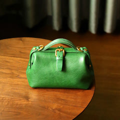 Womens Green Leather Doctor Handbag Purses Classic Handmade Green Doctor Crossbody Purse for Women