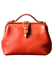 Womens Red Leather Doctor Handbag Purses Classic Handmade Red Doctor Crossbody Purse for Women
