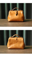 Womens Red Leather Doctor Handbag Purses Classic Handmade Red Doctor Crossbody Purse for Women