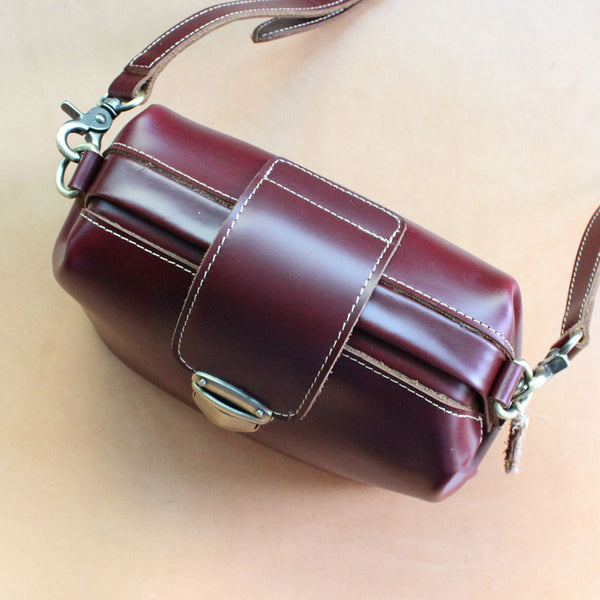 Womens Brown Leather Doctor Shoulder Purses Brown Doctor Crossbody Purses for Wo DB04791065
