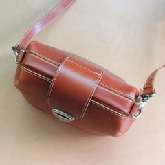 Womens Brown Leather Doctor Shoulder Purses Brown Doctor Crossbody Purses for Women