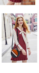 Womens Green Leather Round Handbag CONTRAST COLOR Crossbody Purse Green Round Shoulder Bag for Women