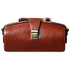 Womens Black Leather Doctor Handbag Purses Vintage Handmade Doctor Crossbody Purse for Women