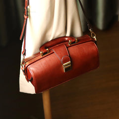Womens Black Leather Doctor Handbag Purses Vintage Handmade Doctor Crossbody Purse for Women