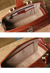 Womens Black Leather Doctor Handbag Purses Vintage Handmade Doctor Crossbody Purse for Women