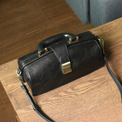 Womens Dark Brown Leather Doctor Handbag Purses Vintage Handmade Doctor Crossbody Purse for Women