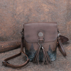 Vintage Small Red Leather Womens Vertical Shoulder - Stitching Detail