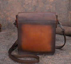 Vintage Small Leather Womens Vertical Shoulder Bag - Interior View