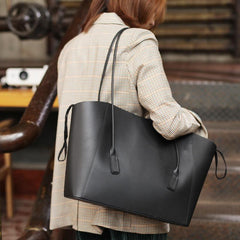 Fashion Womens Large Black Leather 14