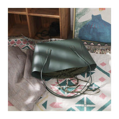 Fashion Womens Large Black Leather 14