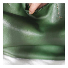 Fashion Womens Large Green Leather Tote Bags For Work Brown Leather Shopper Tote Bag