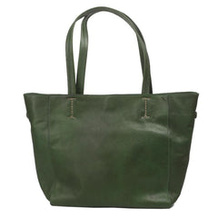 Fashion Womens Large Green Leather Tote Bags For Work Brown Leather Shopper Tote Bag