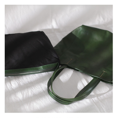 Fashion Womens Large Green Leather Tote Bags For Work Brown Leather Shopper Tote Bag