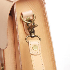 Womens Leather Satchel Bag Beige Cambridge Structured Satchel Bag Purse - Annie Jewel