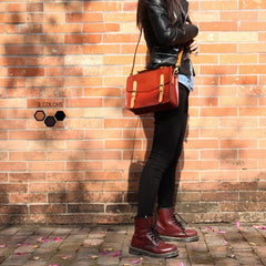 Womens Leather Satchel Bag Cambridge Green Structured Satchel Bag Purse - Annie Jewel