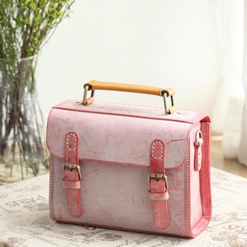 Womens Leather Satchel Bag Fog Wax Leather Cambridge Small Satchel Bag Purse - Annie Jewel