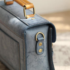 Womens Leather Satchel Bag Fog Wax Leather Cambridge Small Satchel Bag Purse - Annie Jewel