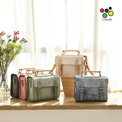 Womens Leather Satchel Bag Fog Wax Leather Cambridge Small Satchel Bag Purse - Annie Jewel